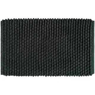 WENKO Badezimmerteppich, 50 x 80 cm, rutschfest, waschbar bis 30 °C, schnelltrocknender Badteppich, saugfähige Badematte aus Polyester & Baumwolle, Trendige Struktur, Mod. Solivo, grün