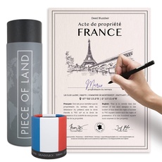 happylandgifts® Echtes Frankreich Grundstück als einzigartiges Geschenk für Frankreich Fans | Besitzurkunde mit Wunschname zum selber eintragen | Frankreich Geschenke | Bretagne| Paris