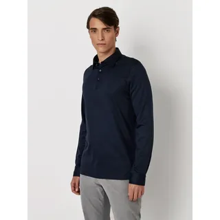 Desoto Langarm-Poloshirt »Jerseypolo Essential Kent langarm« Flexibler Stretch, blau