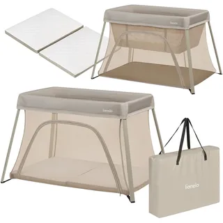 lionelo Alice 3-in-1 Reisebett Laufgitter von 0 bis 15 kg Schaumstoffmatratze, 2 Höhenstufen, faltbar, klein, leicht, Seiteneinstieg, Reisetasche