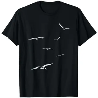 Fliegende Möwen am Meer Ostsee Nordsee Vögel T-Shirt