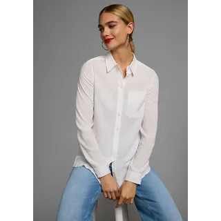 Longbluse OTTO PRODUCTS, Damen, Gr. 48, weiß, Web, Obermaterial: 100% Viskose (LENZINGTM ECOVEROTM), figurumspielend hüftbedeckend, Ärmel mit Ärmelschlitz Manschette, Blusen Longbluse
