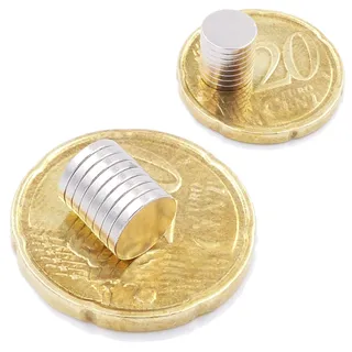 Brudazon | 100 Mini Scheiben-Magnete 7x1mm | N52 stärkste Stufe - Neodym-Magnete ultrastark | Power-Magnet für Modellbau, Foto, Whiteboard, Pinnwand, Kühlschrank, Basteln | Magnetscheibe extra stark