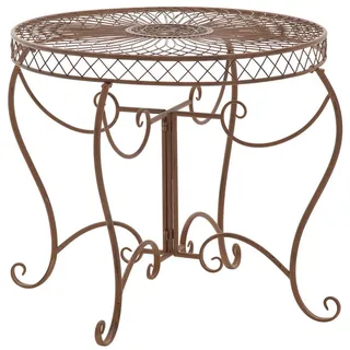 CLP Gartentisch rund Ø90 cm Metall antik braun , Braun , 90x69x90 cm , Gartenmöbel, Gartentische