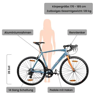 Galano Vuelta Sti 28 Zoll RH 59 cm grau/grün