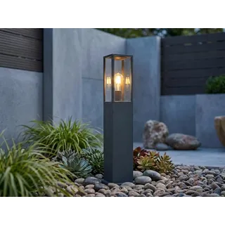 LED Pollerleuchte Garten Wegbeleuchtung modern Außenlampen in Anthrazit, H: 80cm - Grau