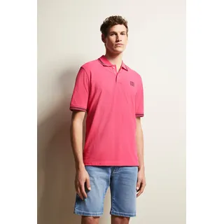 Poloshirt BUGATTI, Herren, Gr. S, pink, 100% Baumwolle, normal, ohne Ausschnitt, Rippbündchen, Shirts Poloshirt, mit Kontraststreifen