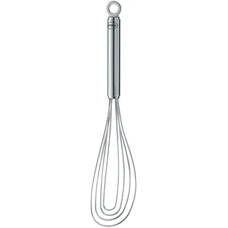 Rösle Tellerbesen, hochwertiger Rührbesen für geringe Mengen in flachen Gefäßen, Edelstahl 18/10, spülmaschinengeeignet, 27 cm, Silberfarben