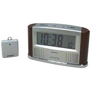 Sprechende Funkweckuhr mit kabellosem Innen/Außen-Thermometer LCD Display