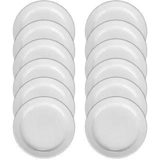 Holst Porzellan FT 019 PACK 12 12er Set Desserteller halbtief, Porzellan, weiß FT 019 FA1