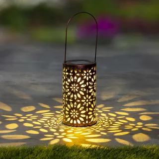 Hi LED Solar Laterne im Blumendesign 1warmweißes LED 10x18cm