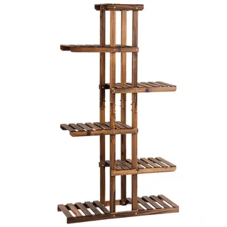 Costway Pflanzenregal 75 x 25 cm Braun