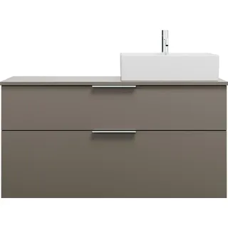 burgbad Eqio Keramik-Aufsatzwaschtisch quadratisch, rechts, inklusive Waschtischunterschrank mit 2 Schubladen, Breite 1200mm, SGUQ120RF2010C0001G0146