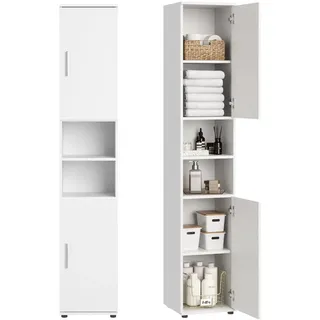 home collective Hochschrank Weiß Holzwerkstoff, 35x187x35 cm (BxTxH) | - Weiß