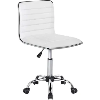 Yaheetech Bürostuhl, ergonomischer schreibtischstuhl, Drehstuhl ohne Armlehne, Chefsessel mit Laufrollen, aus Kunstleder, höhenverstellbarer, 360° frei Drehbar