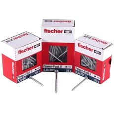 fischer PowerFast II PTF 3,0 x 30, Spanplattenschraube (200 Stk.) mit Vollgewinde, Pan Head mit Innenstern, Schraube für Holzverarbeitung, reduziert Einschraubwiderstand & Einschraubzeit