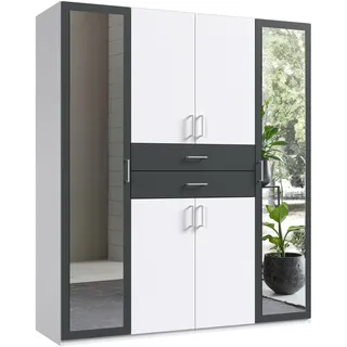 WIMEX Drehtürenschrank Diver 180 x 207 x 58 cm Grau/Weiß