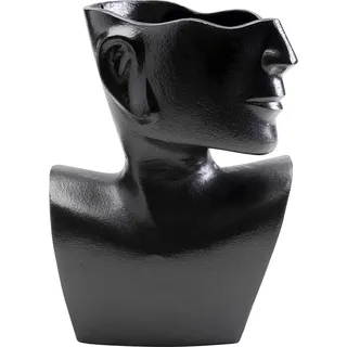 Kare Design Vase Rostoro Side, Schwarz, Deko Vase, Blumenvase, Aluminium, 27x20x13 cm (H/B/T)