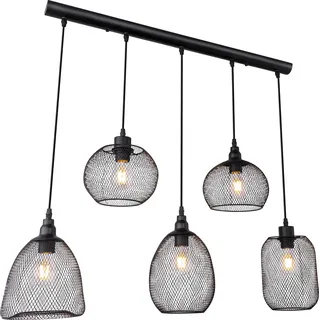 Globo Lighting Hängeleuchte Metall schwarz, 5x E27 - Schwarz