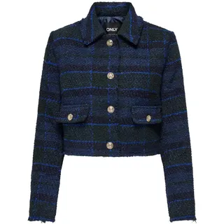 ONLY Damen ONLVALINKA Boucle Jacket OTW Mantel, Blau, S