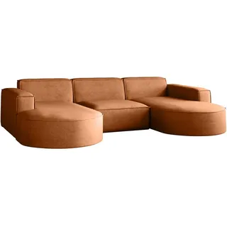 Kaiser Möbel Ecksofa U-Form Modena, Sofa Elegant und Moderne Stoff Salvador Braun , Textil , 299x165 cm , Wohnzimmer, Sofas & Couches, Wohnlandschaften, Ecksofas