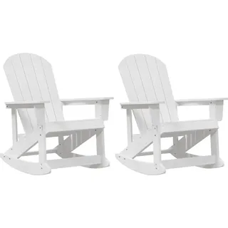 vidaXL Adirondack Schaukelstühle 2-Tlg 2 x 2 x 2 cm Weiß