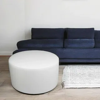 Talamo Italia - Pouf Abanera, Mehrzwecksessel, Sitzsack, Hockerhocker, Made in Italy, 79x79 h42 cm, Weiß
