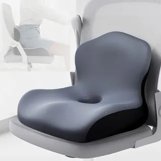 ETOFIXEE Orthopädisches Sitzkissen mit Rückenlehne,Ergonomisches Sitzkissen für Bürostuhl & Auto,Memory Foam Komfort Steißbeinkissen für Zuhause,Auto,Rollstuhl & Bürostühle