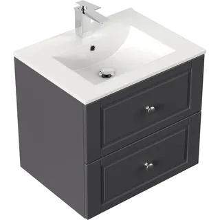 Posseik Waschbeckenunterschrank Cottage Anthrazit 62 cm