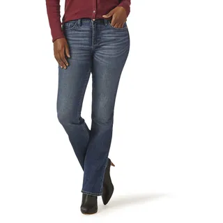 Riders by Lee Indigo Damen Midrise Bootcut Jeans, Eisen Blau, 46 Zierlich