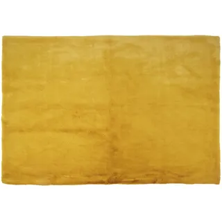 HOME DECO FACTORY Teppich Fein Fellimitat Modern 120x170 cm Gelb | Baumwolle, feiner Teppich in Fellimitat, 120x170 cm, elegantes bequemes Design, Wohn- oder Schlafzimmer, Gelb