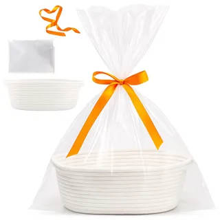 Geschenkkorb Leer, Geflochtener Korb Naturmaterial, Ideal Für Wohnaccessoires, Perfekt Als Geschenkkorb Für Hochzeiten Und Feiertage(30x20x12)