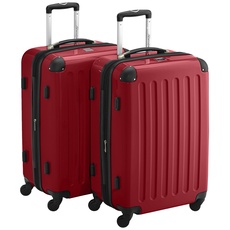 HAUPTSTADTKOFFER - Alex - 2er Koffer-Set Hartschale glänzend, TSA, 65 cm, 74 Liter, Rot