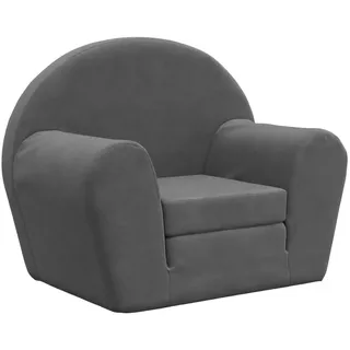 vidaXL Schlafsofa für Kinder Anthrazit Weich Plüsch - Grau