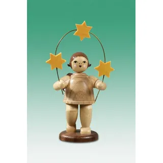 Holzengel Weihnachtsengel engel mit Sternbogen mit Krone / natur Höhe 6,5 cm NEU