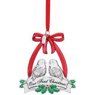Lenox Dove 2021 Our 1st Christmas Together Taube Ornament, Edelstahl Versilbert, metallisch, 0.35