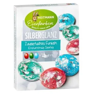 heitmann-eierfarben Heitmann Eierfarben, Silberglanz glitzerndes Osternest Blau Grün und Rot Glitzerfolie Kaltfarben, 1 stück