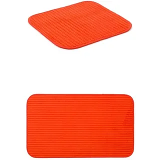 Gözze Badteppich Berlin 2er Set, 50x45 cm + 60x100 cm, Farbe: orange