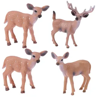 NUOBESTY 4 Stücke Rentier Figur Elch Hirsch Figur Weihnachten Deko Figuren Tierfigur Dekofigur Weihnachtsfigur Tischdeko Weihnachtsdeko Weihnachtsschmuck