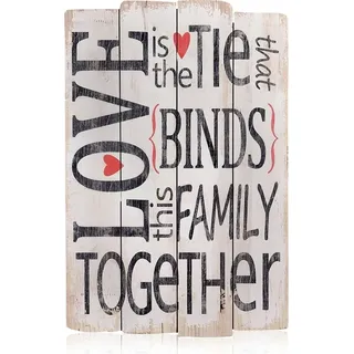 Melko Deko Holzbild Wanddekoration Schild 60cm LOVE Used Look Retro