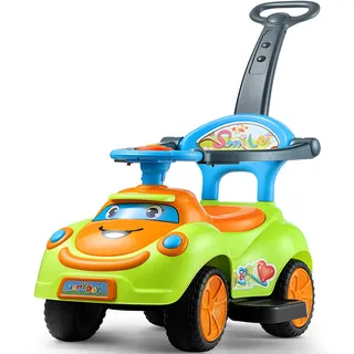 Vevor Rutschauto, 830 x 420 x 880 mm Rutscher, Schub Car mit Schutzgeländer, Griff & Stauraum unter dem Sitz, Lauflerngerät 25 kg Tragkraft, Lauflernhilfe für Kleinkinder von 19 bis 36 Monaten