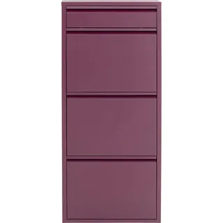 Kare Design Schuhschrank Caruso 3 Plus 1, Beere, 114,5x50x15cm, Schuhkipper, Schuhregal, Schuhablage, 3 Fächer für 6 Paar Schuhe + 1 Fach für Schlüssel, Stahl, Schmal, Eingangsbereich
