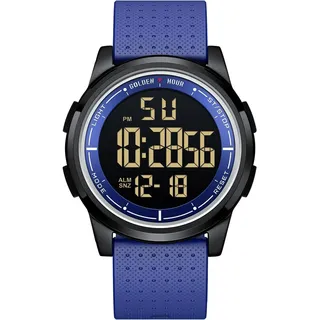 Ultradünne Minimalistische Sportuhr wasserdichte Digitaluhren Herren mit Weitwinkel-Metallgehäuse Helles Display Gummiband Armbanduhr für Herren Damen