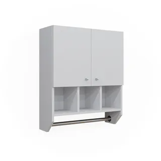 Vicco Badschrank Fynn Weiß 59.2 x 70.5 cm Hängeschrank mit 2 Türen, - Weiß