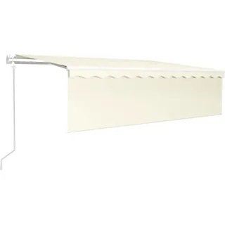 vidaXL Markise Automatisch mit Rollo LED Windsensor 5x3 m Creme - Creme