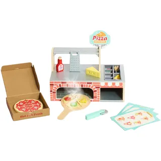 Bayer Chic 2000 Bayer Chic 2000® Pizza Spielzeug aus Holz – Pizzeria mit Vorrats- & Serviertheke – Fördert Kreativität & Feinmotorik, Spielküchen Zubehör ab 3 Jahren