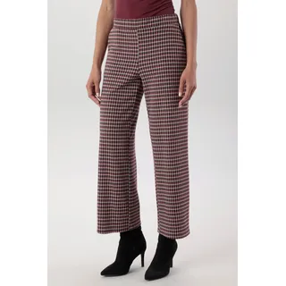Schlupfhose ANISTON SELECTED, Damen, Gr. 46, N-Gr, bunt (beige, rot, schwarz, kariert), Sweatware, Obermaterial: 67% Polyester, 30% Viskose, 3% Elasthan, Jacquardmuster, kariert, gerade, Hosen Schlupfhose, Klassisches Karomuster - NEUE KOLLEKTION
