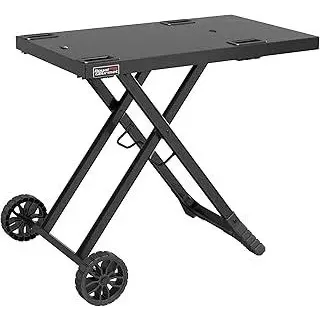 Royal Gourmet Grilltisch Klappbar Grillwagen für Gasgrill, Outdoor Grillständer für Tischgrill, Faltbarer Rollwagen mit Haken, Klapptisch zum Gasgrill GT2005-G Schwarz - Schwarz
