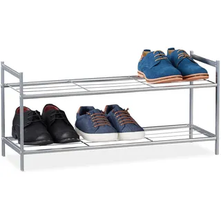 Relaxdays Schuhregal 33,5 x 69,5 x 26 cm silber