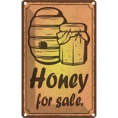 Blechschild 20x30 cm - Honey for sale Honig Verkauf